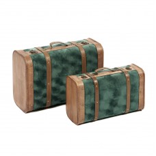 Decoratieve koffer met groene afwerking